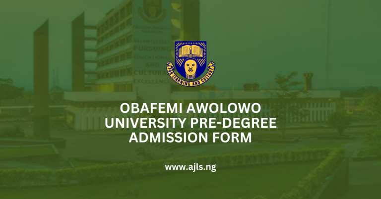 Obafemi Awolowo University Pre-Degree Admission Form