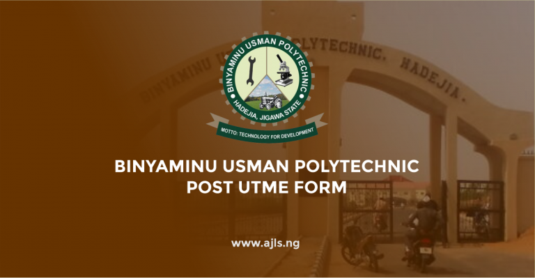 Binyaminu Usman Polytechnic Post-UTME Form