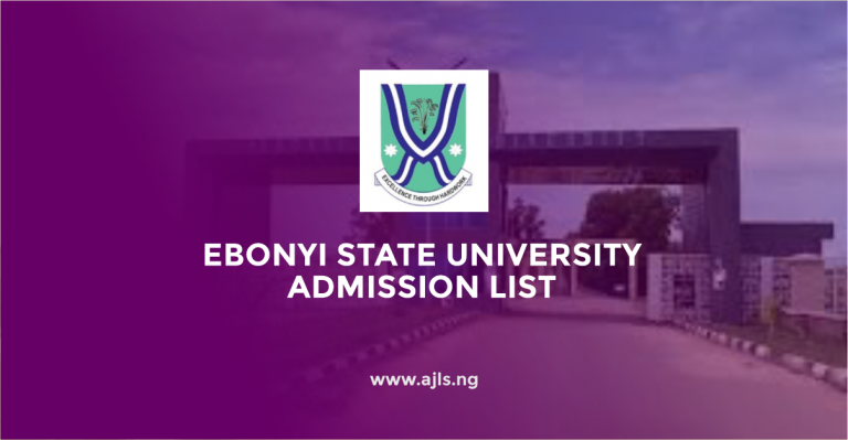 Ebonyi State University Admission List