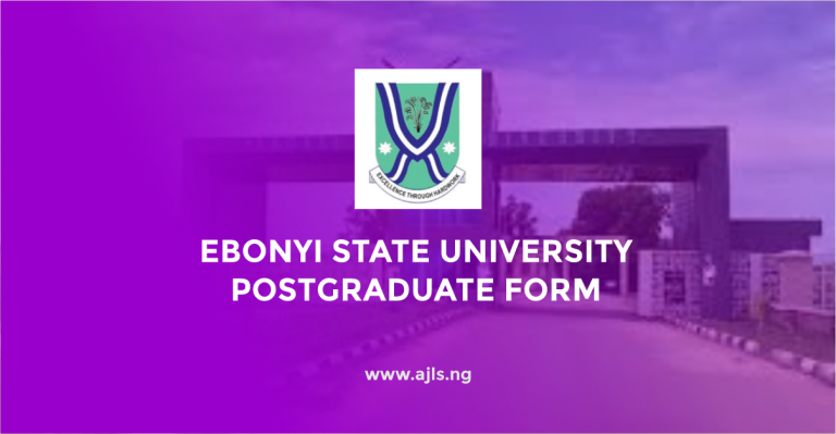 Ebonyi State University Postgraduate Admission Form