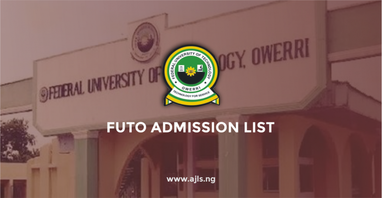 FUTO Admission List