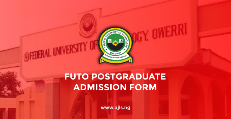 FUTO Postgraduate Admission Form