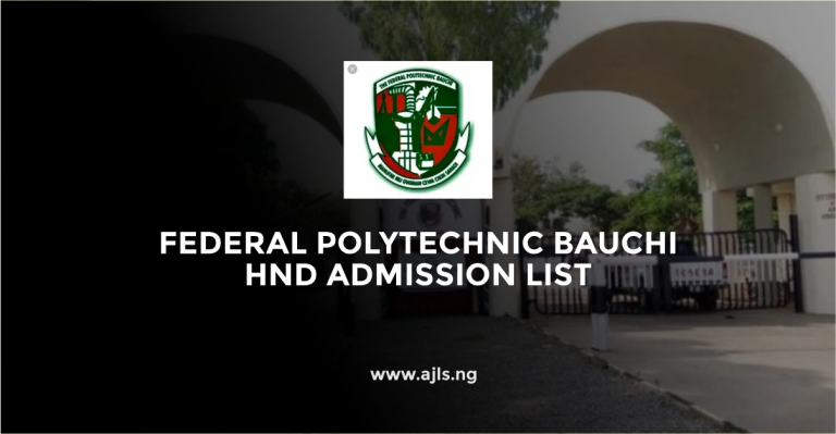 Federal Polytechnic Bauchi HND Admission List