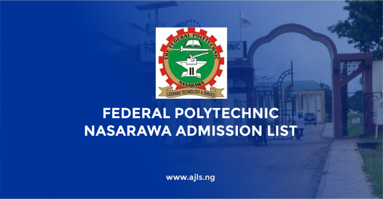 Federal Polytechnic Nasarawa Admission List