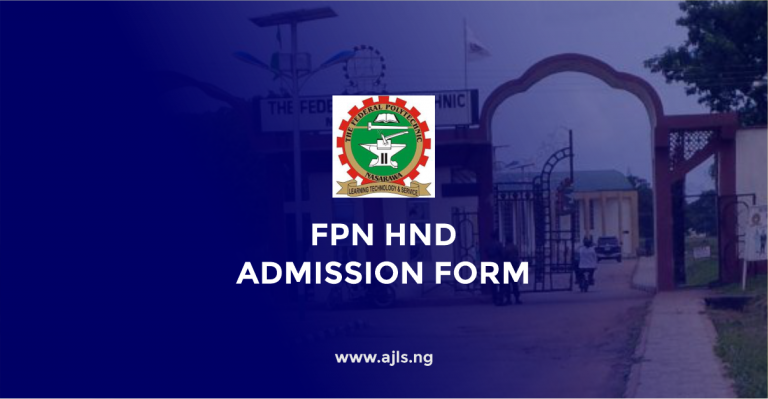 Federal Polytechnic Nasarawa HND Admission Form