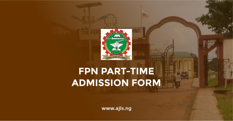 Federal Polytechnic Nasarawa Part-time Admission Form