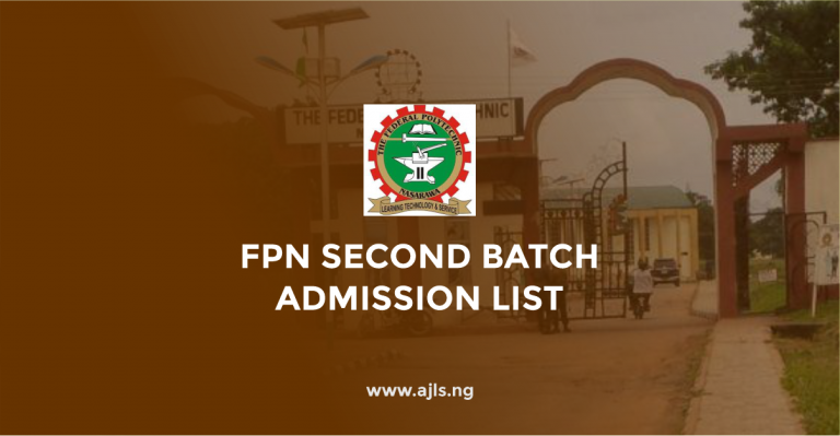Federal Polytechnic Nasarawa Second Batch Admission List