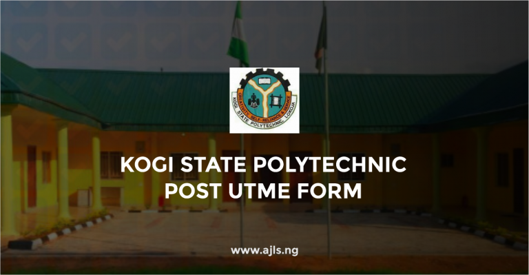 Kogi State Polytechnic Post UTME Form