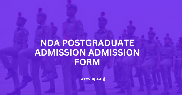 NDA Postgraduate Admission Form