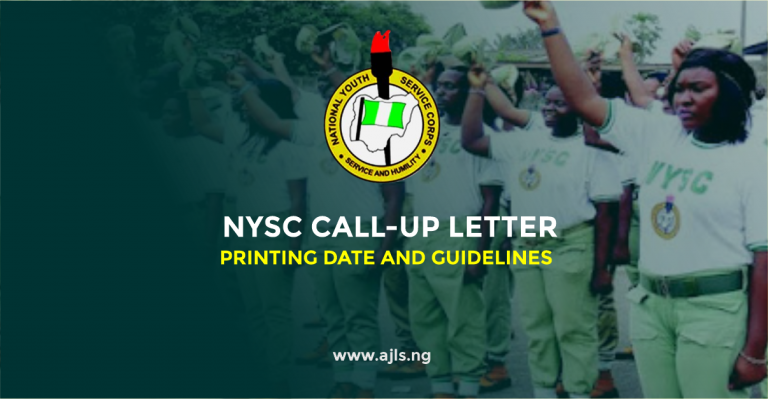NYSC Call-Up Letter Printing Date