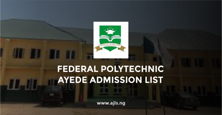 Federal Polytechnic Ayede Admission List