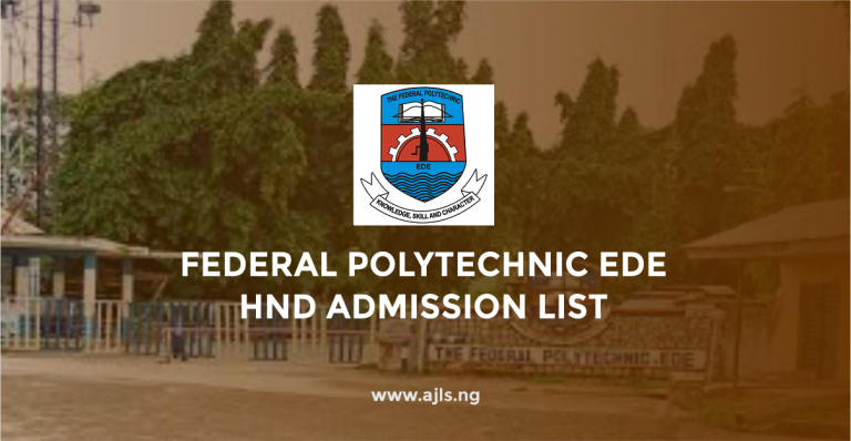 Federal Polytechnic Ede HND Admission List