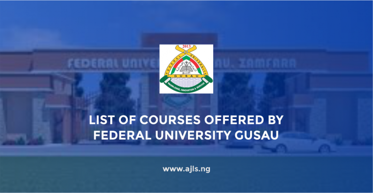 List of Courses Offered By Federal University Gusau