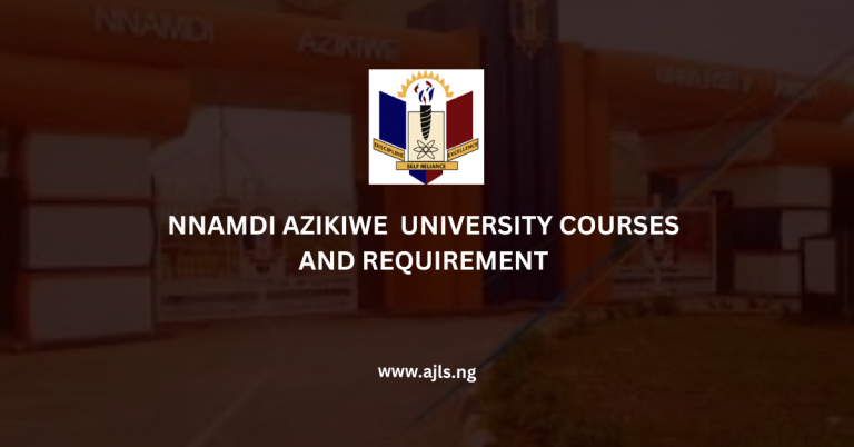 Nnamdi Azikiwe University Courses