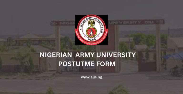 Nigerian Army University Post-UTME Form
