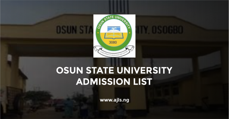 Osun State University Admission List
