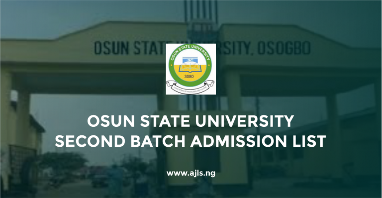 Osun State University Second Batch Admission List