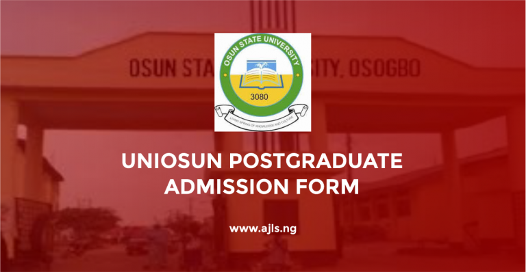 UNIOSUN Postgraduate Admission Form