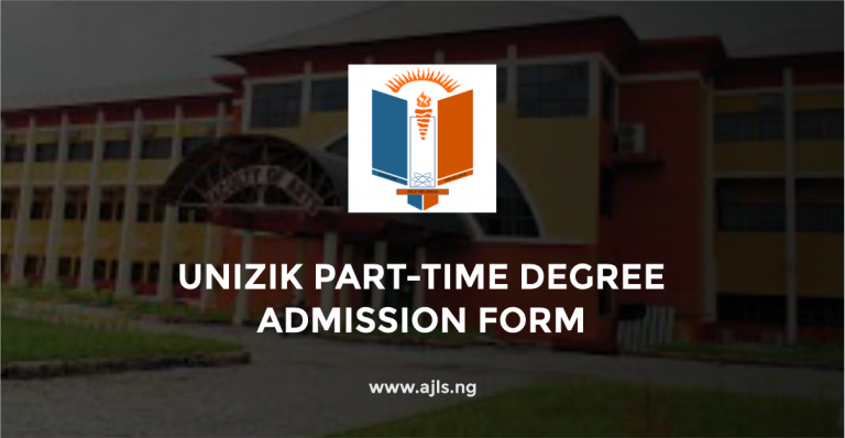UNIZIK Part-Time Degree Admission Form