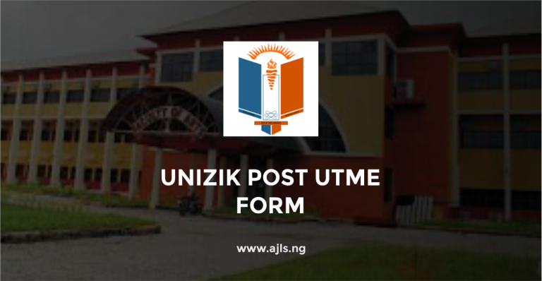 UNIZIK Post UTME Form