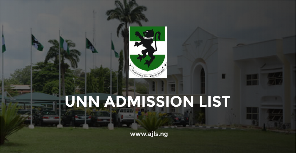 UNN Admission List 2025/2026 Academic Session - AJLS