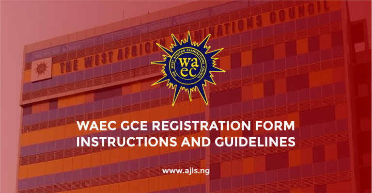 WAEC GCE Registration Form