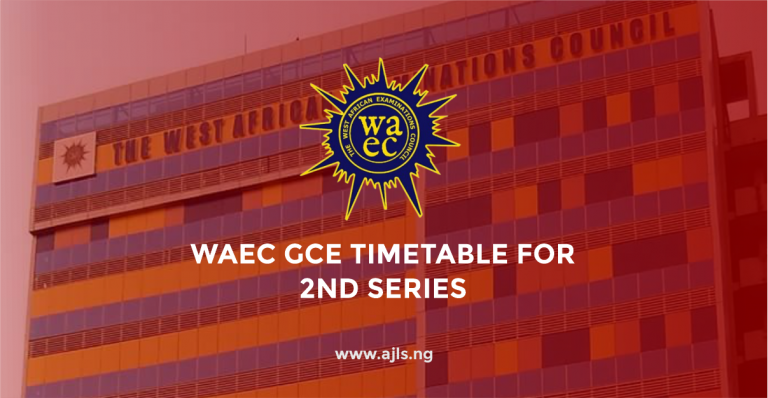 WAEC GCE Timetable