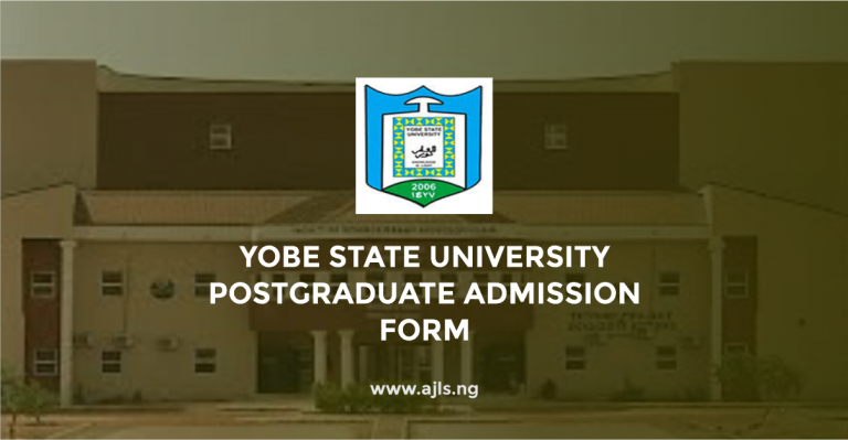 Yobe State University Postgraduate Admission Form