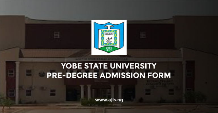 Yobe State University Pre-degree Admission Form