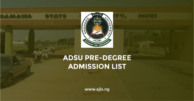 ADSU Pre-Degree Admission List