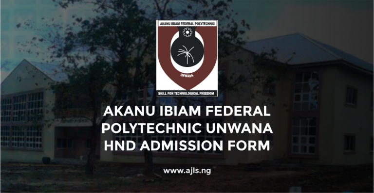 Akanu Ibiam Federal Polytechnic Unwana HND Admission Form