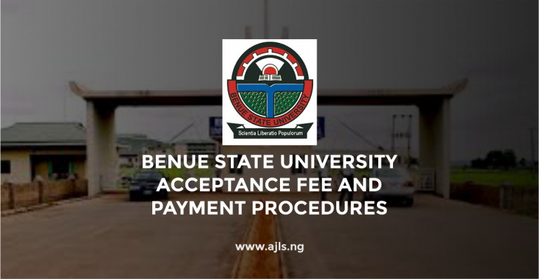 Benue State University Acceptance Fee