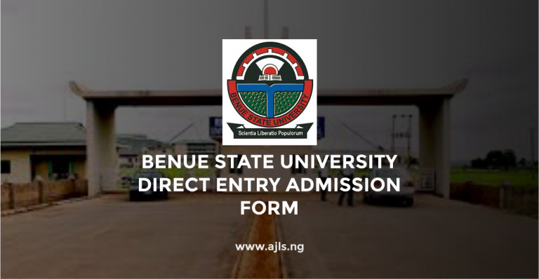 Benue State University Direct Entry Admission Form