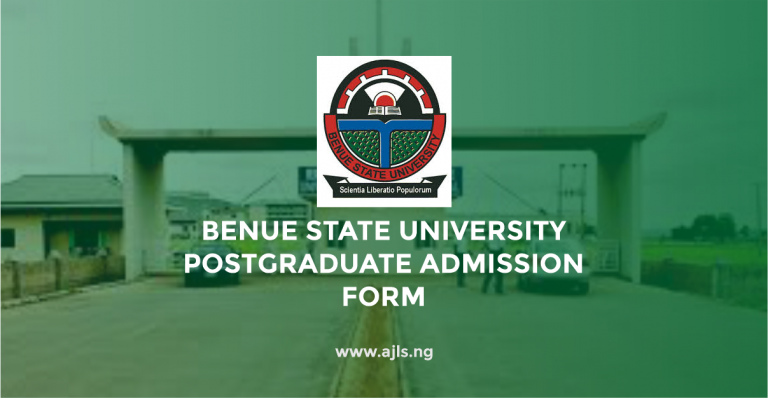Benue State University Postgraduate Admission Form