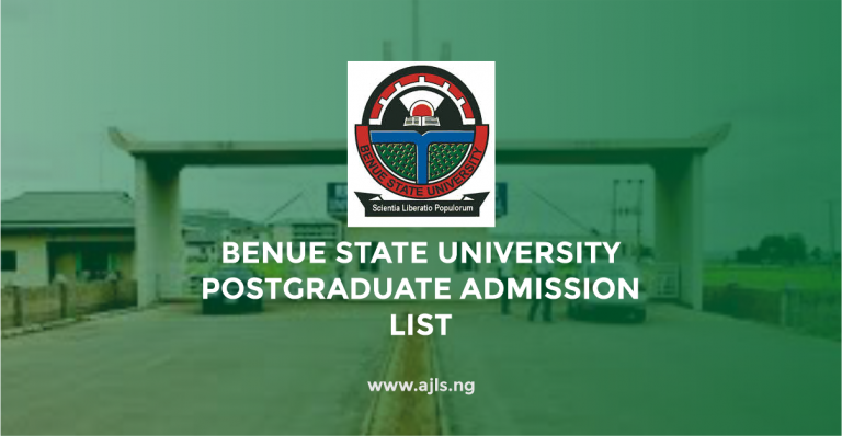 Benue State University Postgraduate Admission List