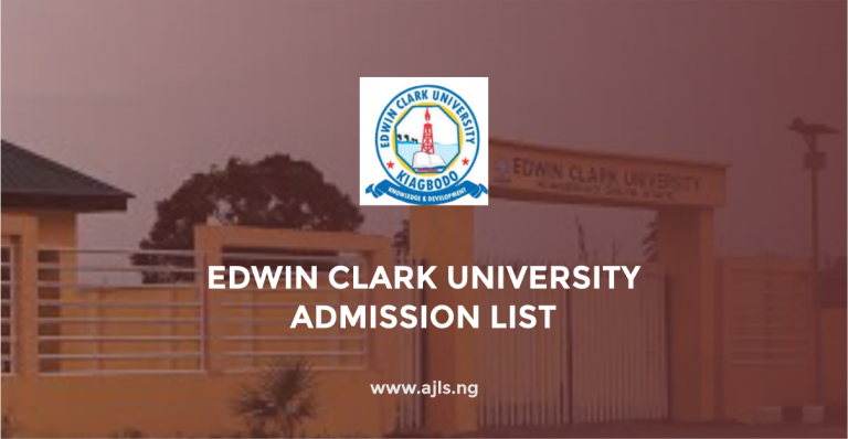 Edwin Clark University Admission List