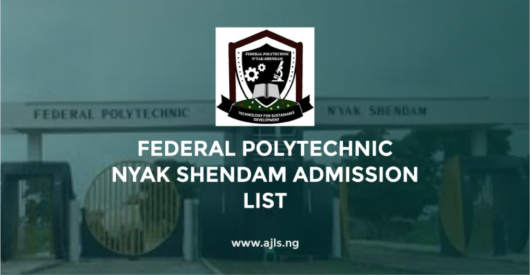 Federal Polytechnic Nyak Shendam Admission List