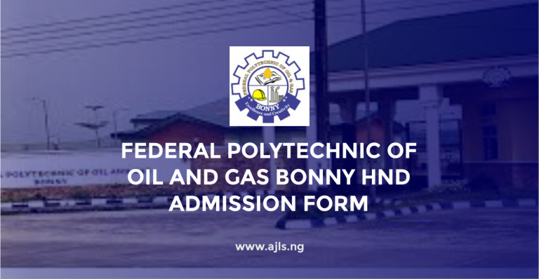 Federal Polytechnic of Oil and Gas Bonny HND Admission Form