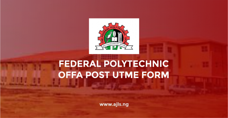 Federal Polytechnic Offa Post UTME Form