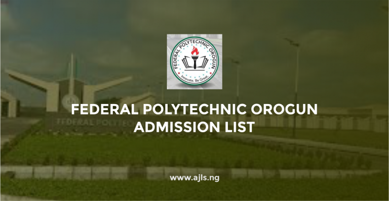Federal Polytechnic Orogun Admission List