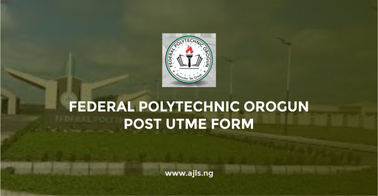 Federal Polytechnic Orogun Post UTME Form