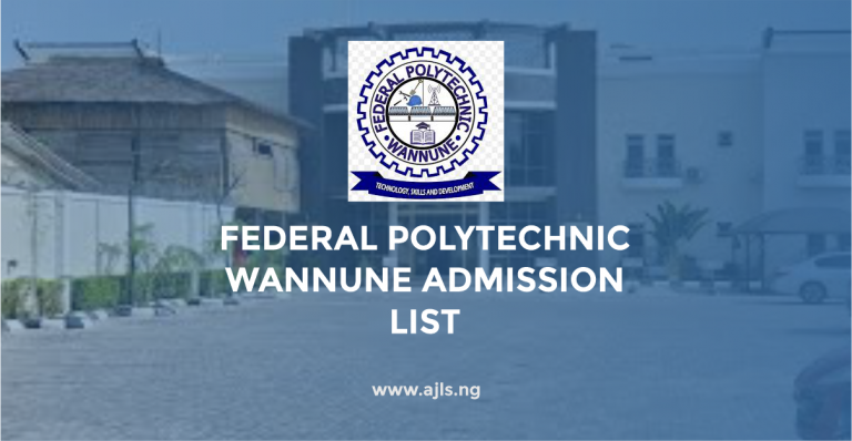Federal Polytechnic Wannune Admission List