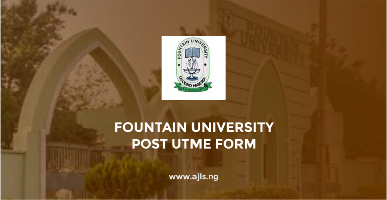 Fountain University Post UTME Form