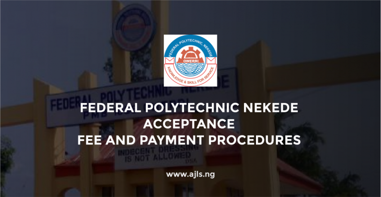 Federal Polytechnic Nekede Acceptance Fee and Payment Procedures