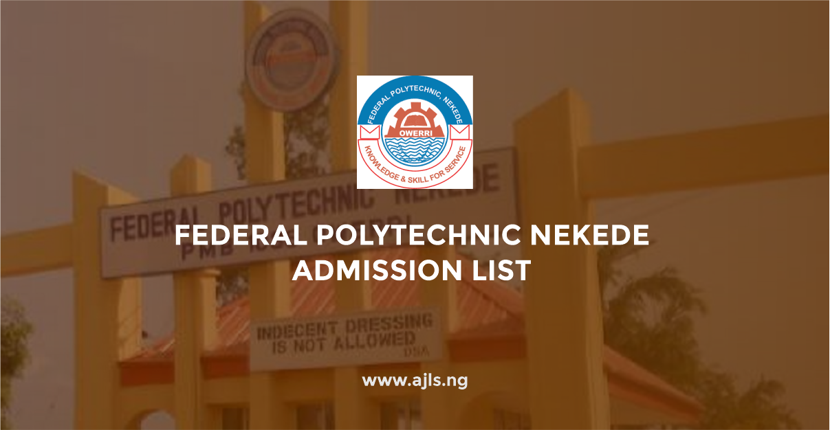 Federal Polytechnic Nekede Admission List