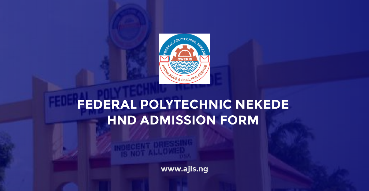 Federal Polytechnic Nekede HND Admission Form