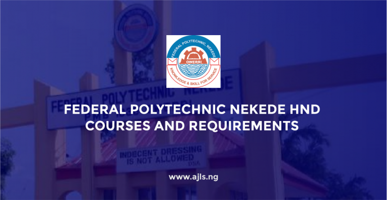 Federal Polytechnic Nekede HND Courses