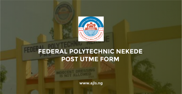 Federal Polytechnic Nekede Post-UTME Form