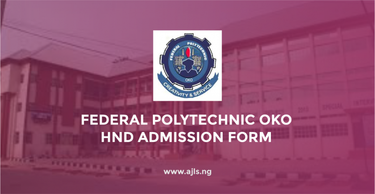 Federal Polytechnic Oko HND Admission Form