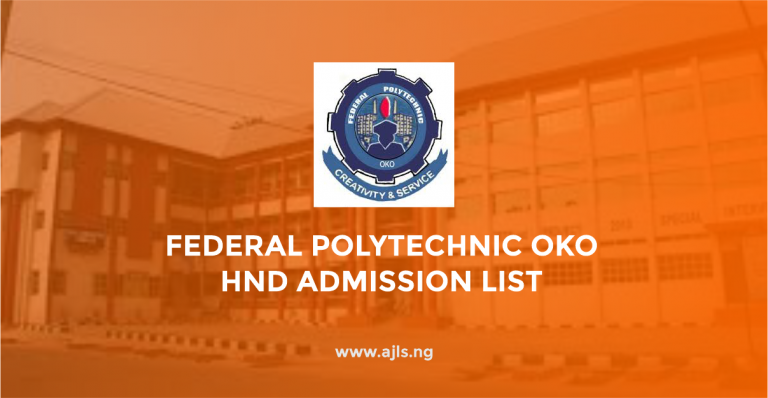 Federal Polytechnic Oko HND Admission List